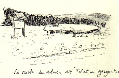 Le dolmen ou palet de Gargantua au Thort en Lozère