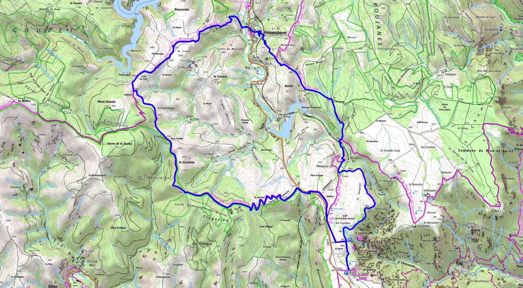 Randonnée de 20km à La Garde-Guérin IGN