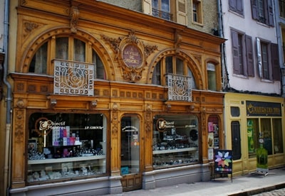 Old shop facade in Le Puy